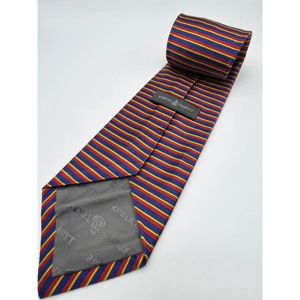 Robert Talbott Multicolor Stripe Silk Handmade Tie Made in USA 57
